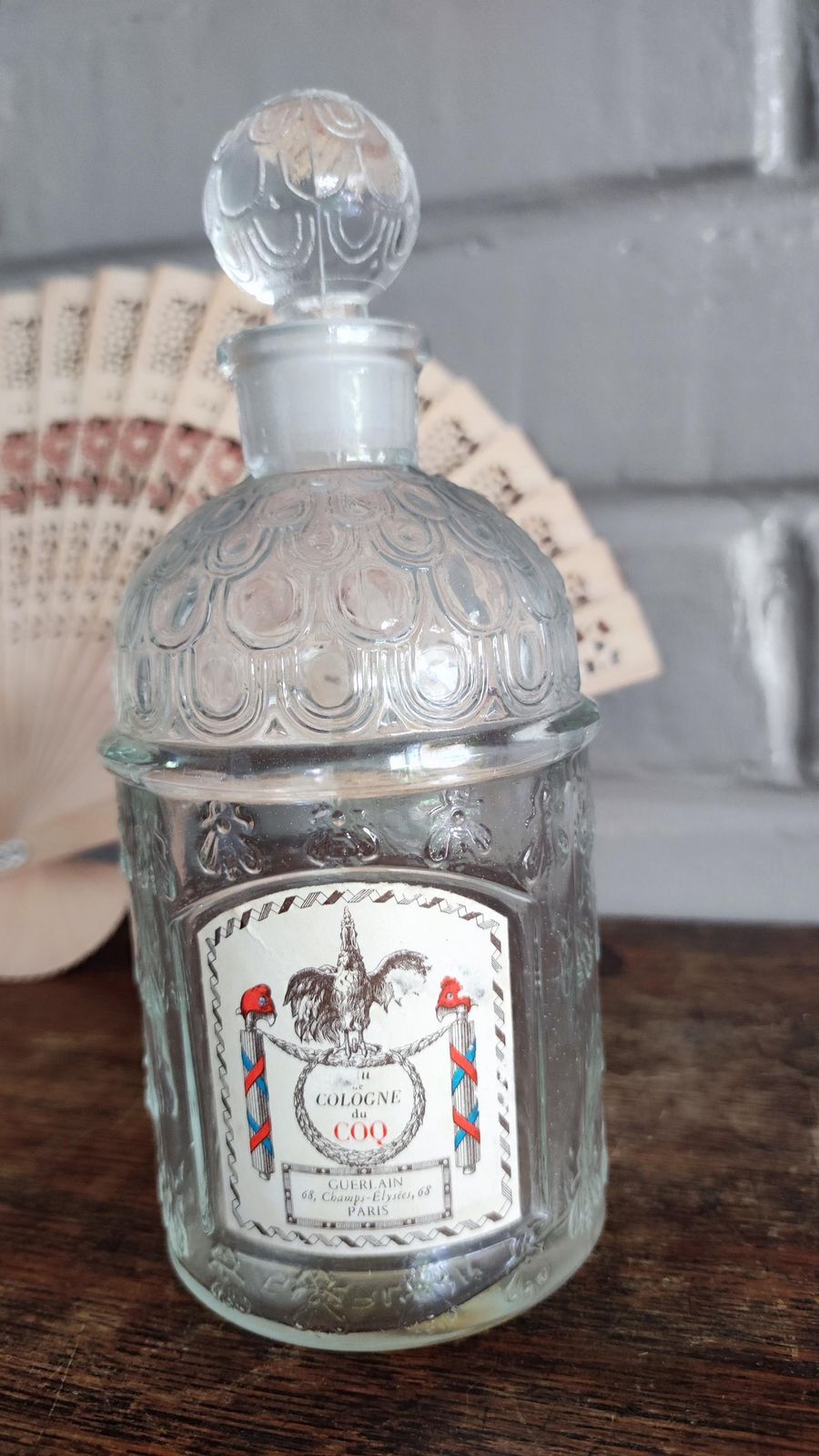 Vintage French Guerlain Bee Bottle, Eau De Cologne Du Cocq 250ml, 1950s photo for sale