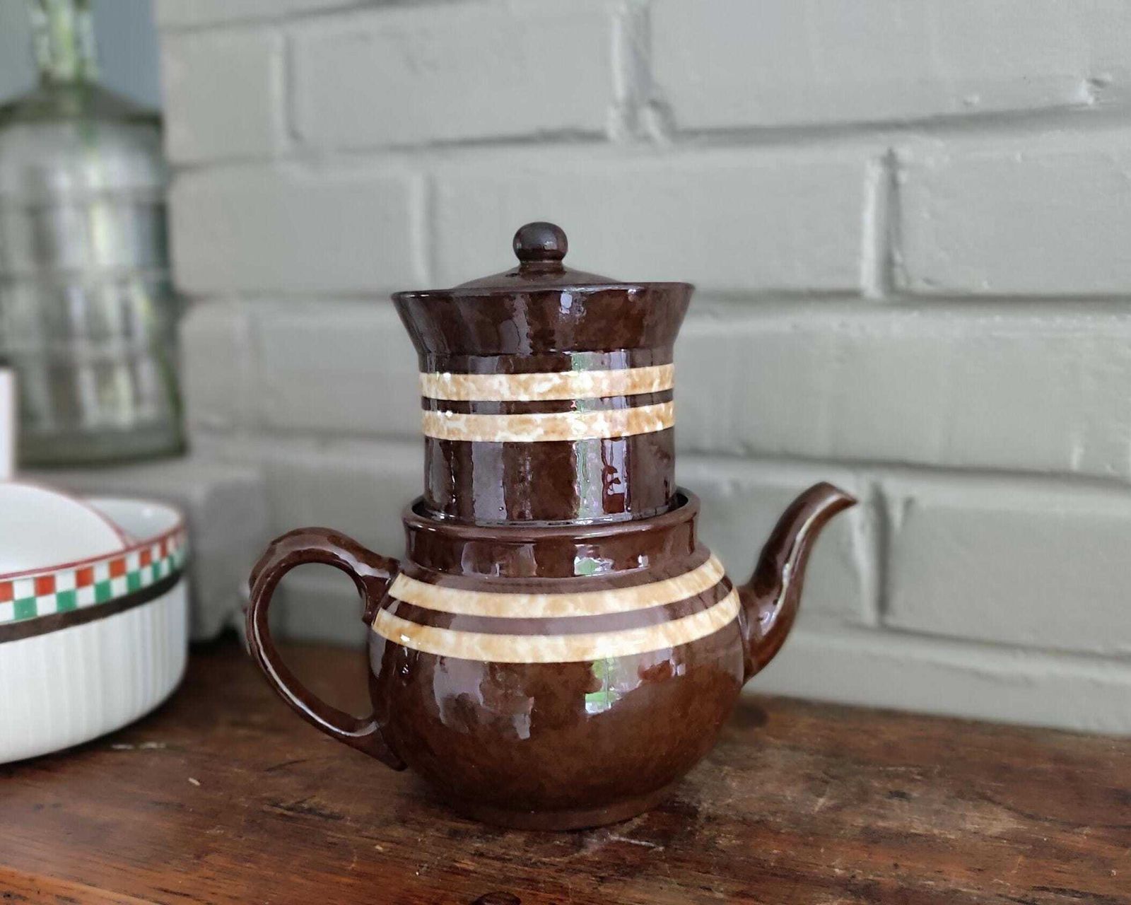 Cafetière vintage marron et crème avec filtre Villeroy & Boch Luxembourg