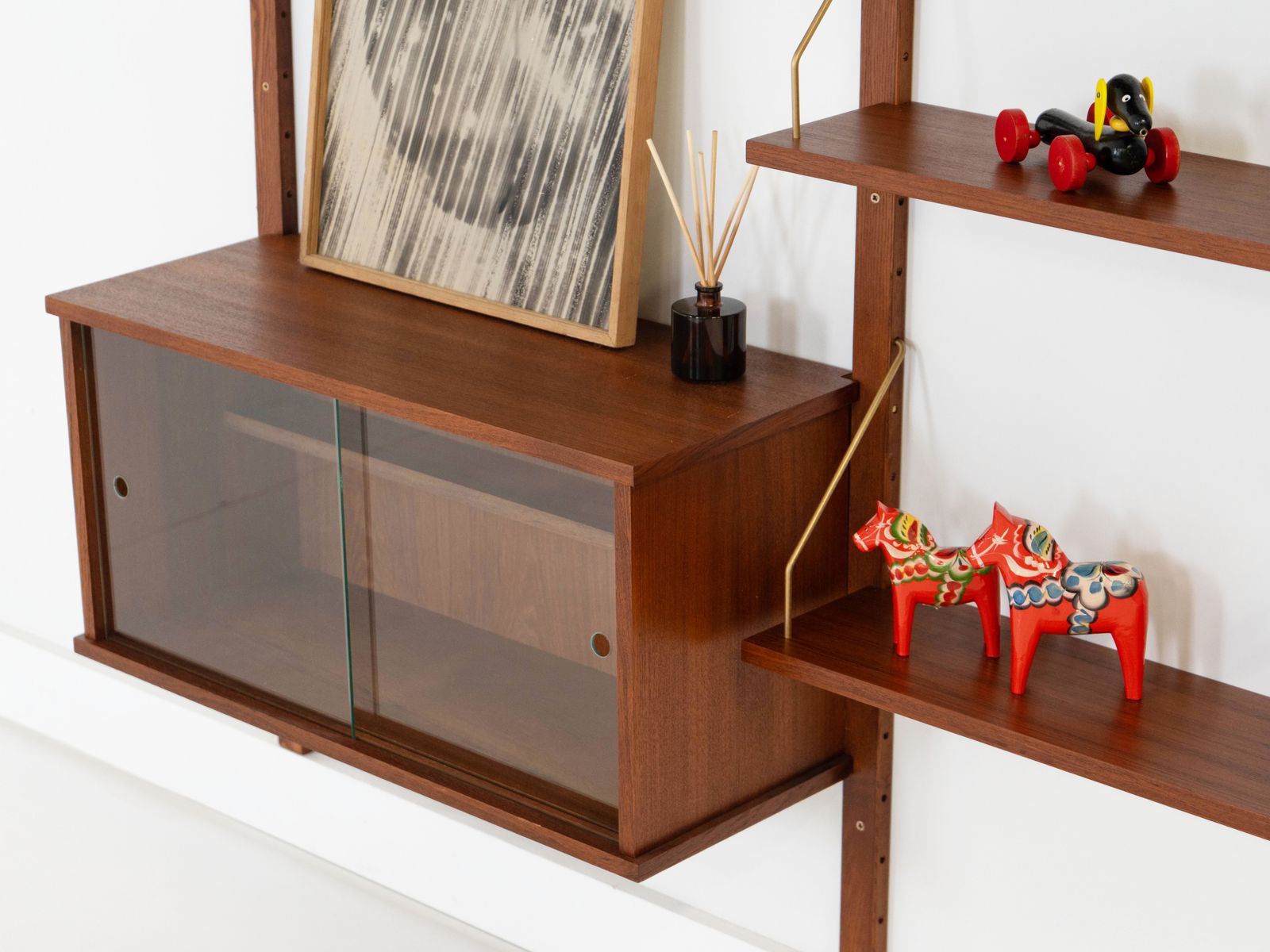 Teakhouten modulaire wandkast, Deens design, jaren 1960, gemaakt in Denemarken photo buy