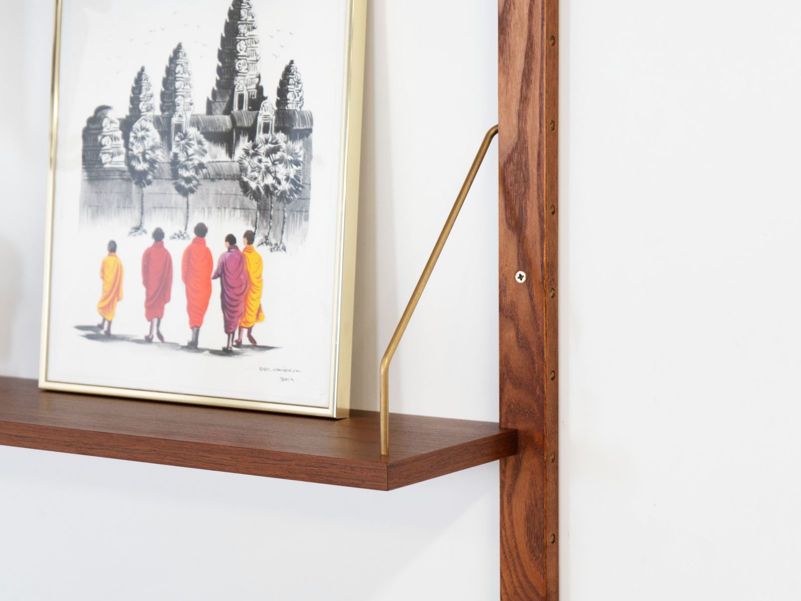 Teakhouten modulaire wandkast, Deens design, jaren 1960, gemaakt in Denemarken photo vintage