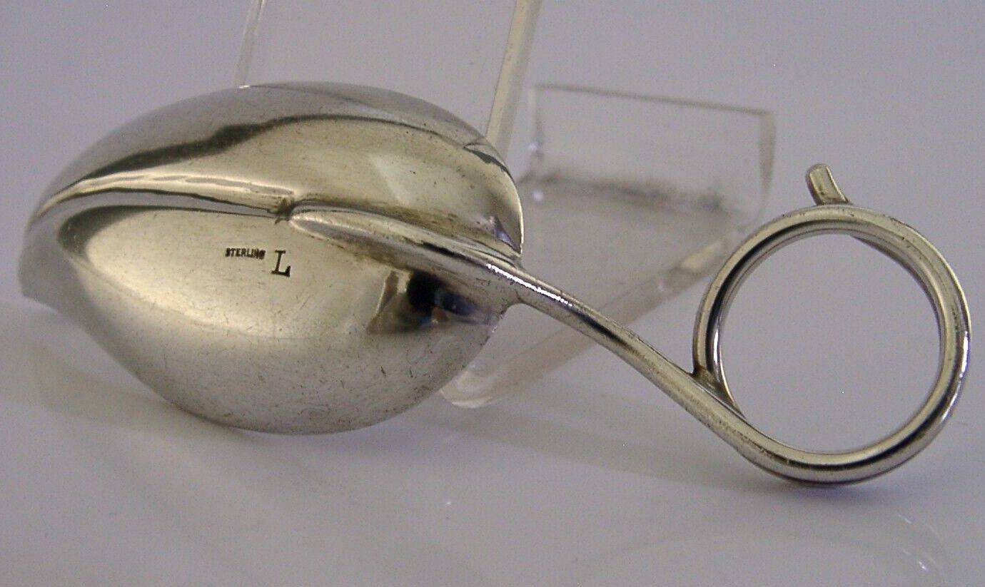 Novelty Sterling Silver Leaf Caddy Spoon C1930 American Antique photo vinterior