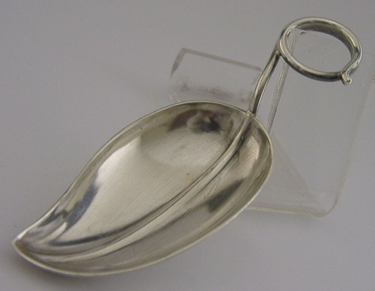 Novelty Art Nouveau Sterling Silver Leaf Caddy Spoon C1900 American Antique photo 76.0