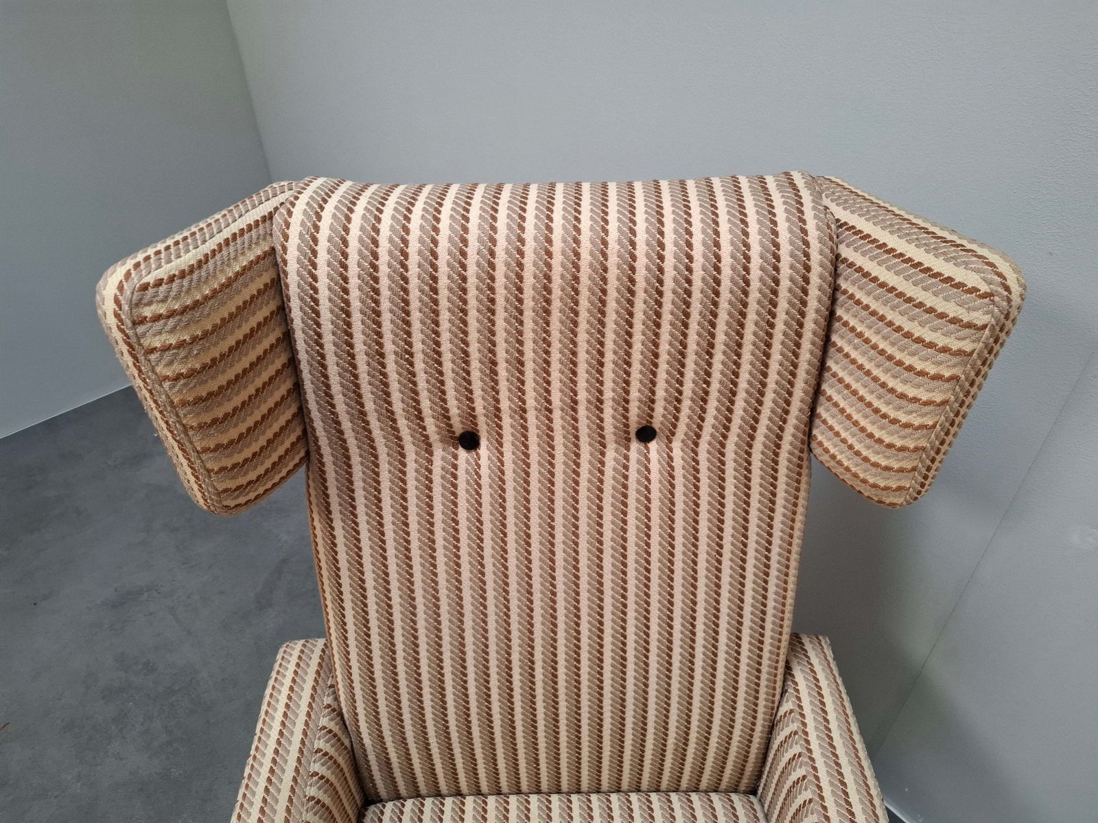 Meubels Mid-Century Modern Wingback Lounge Fauteuil Op Wieltjes Met Originele Bekleding photo