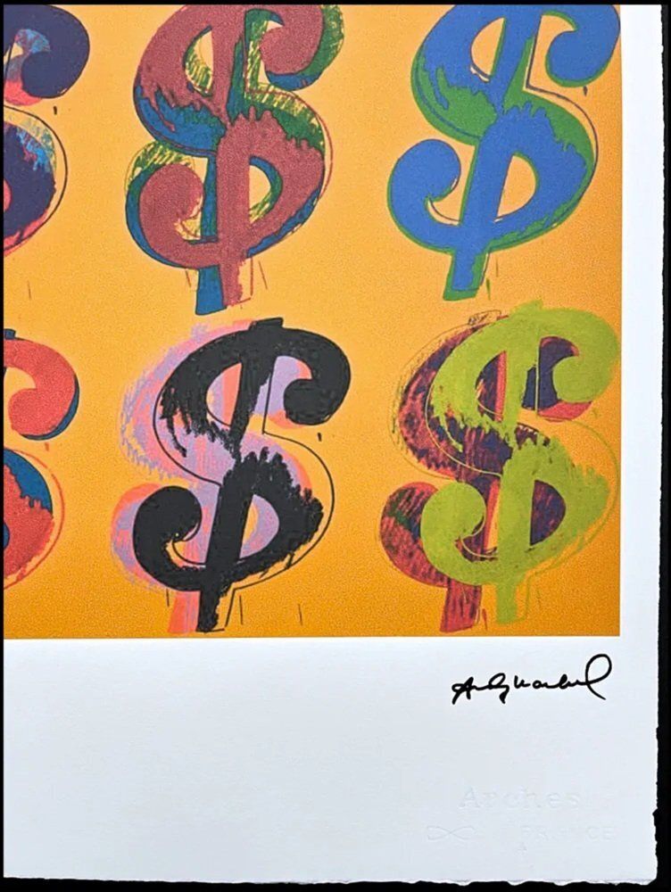 Naar Andy Warhol, 9x Dollar, jaren 1980, print photo furniture