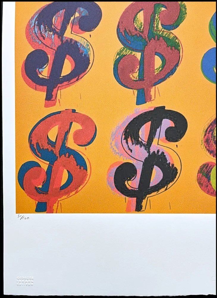Naar Andy Warhol, 9x Dollar, jaren 1980, print photo for sale