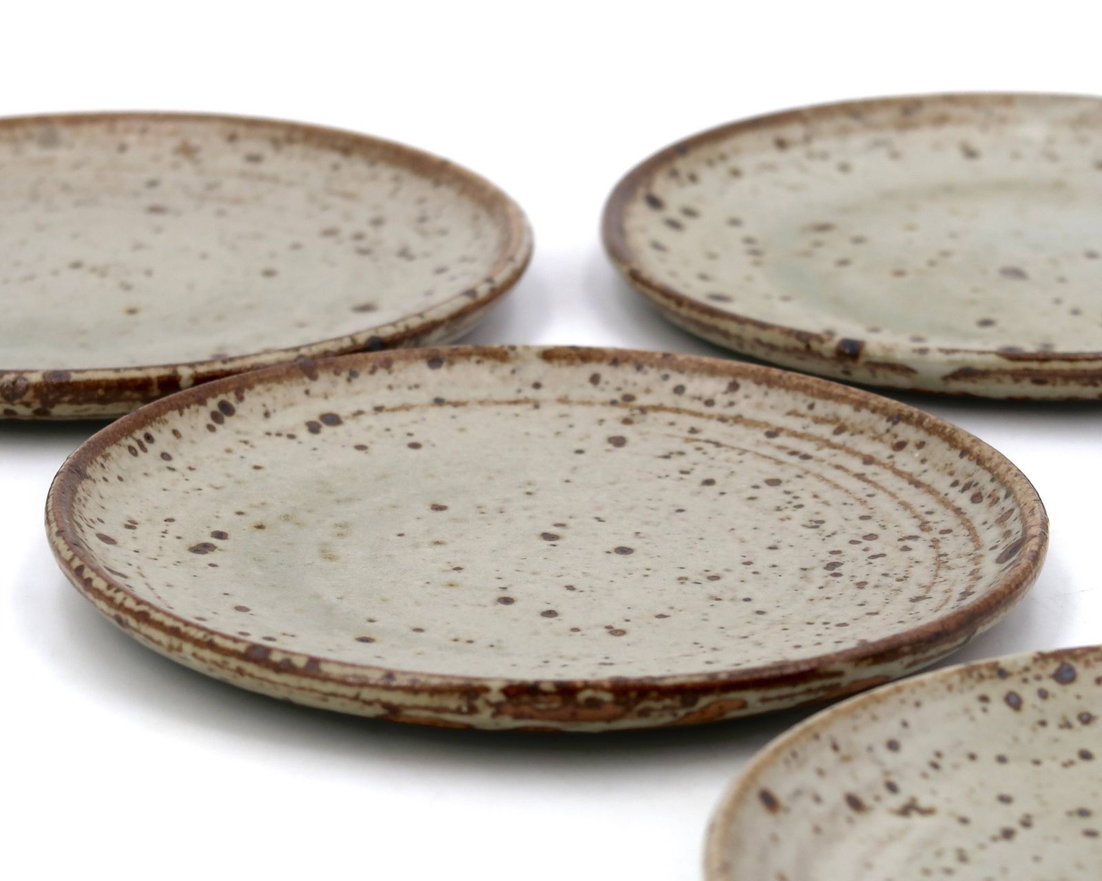 Dessert Plates In Pyrite Stoneware By Gustave Tiffoche, Ceramic From The 1970s. photo Home Decor