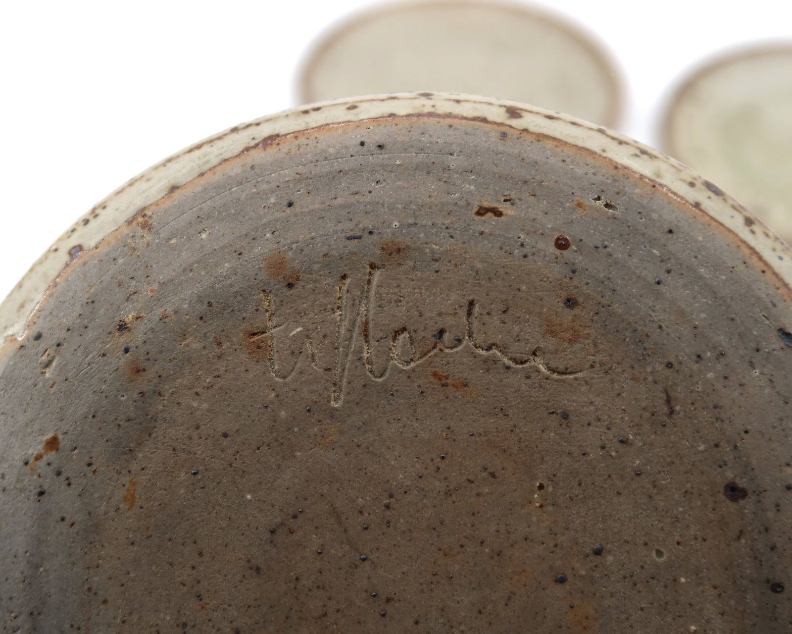 Dessert Plates In Pyrite Stoneware By Gustave Tiffoche, Ceramic From The 1970s. photo 123.0