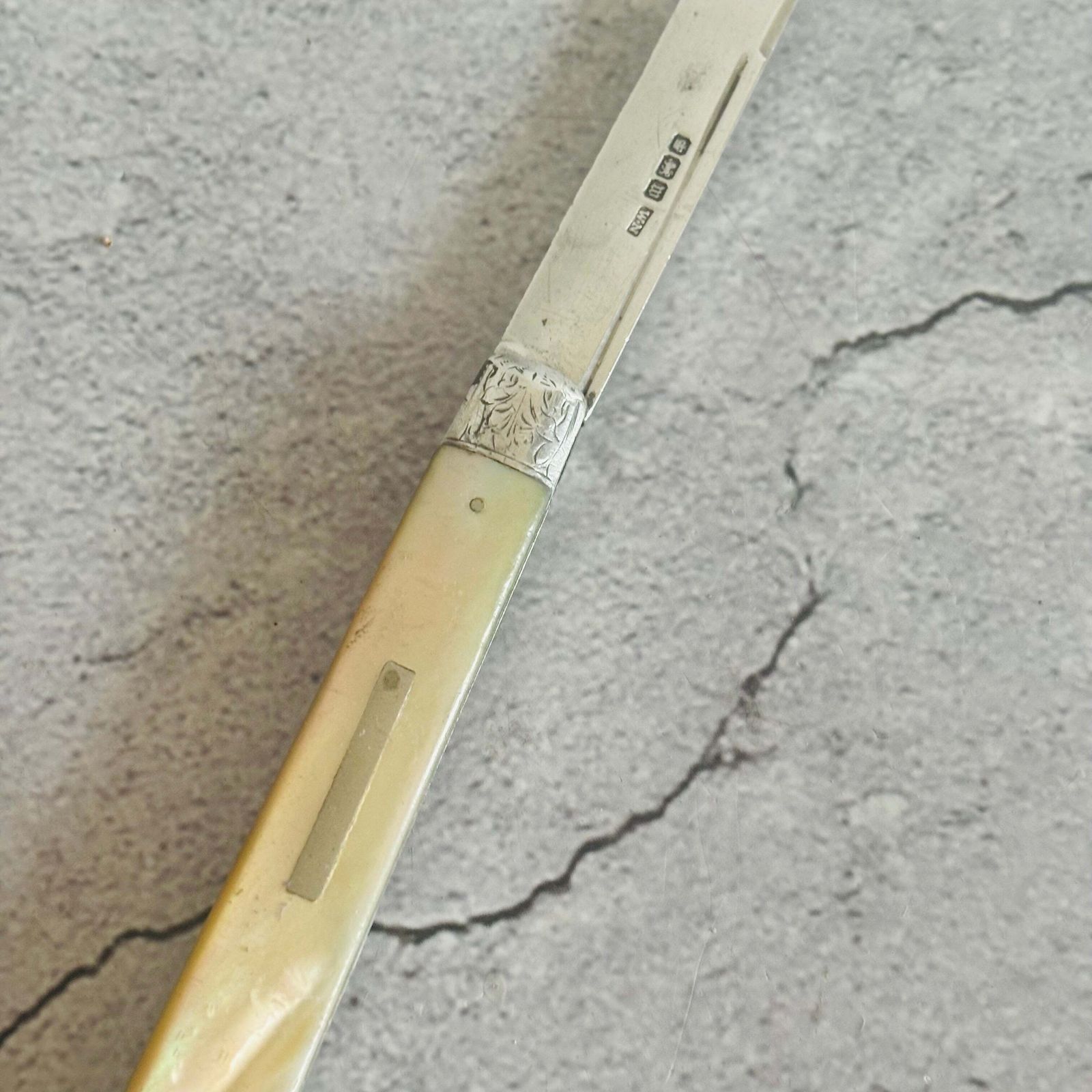 Silver And Mother Of Pearl Folding Fruit Knife 1914 photo Home Decor
