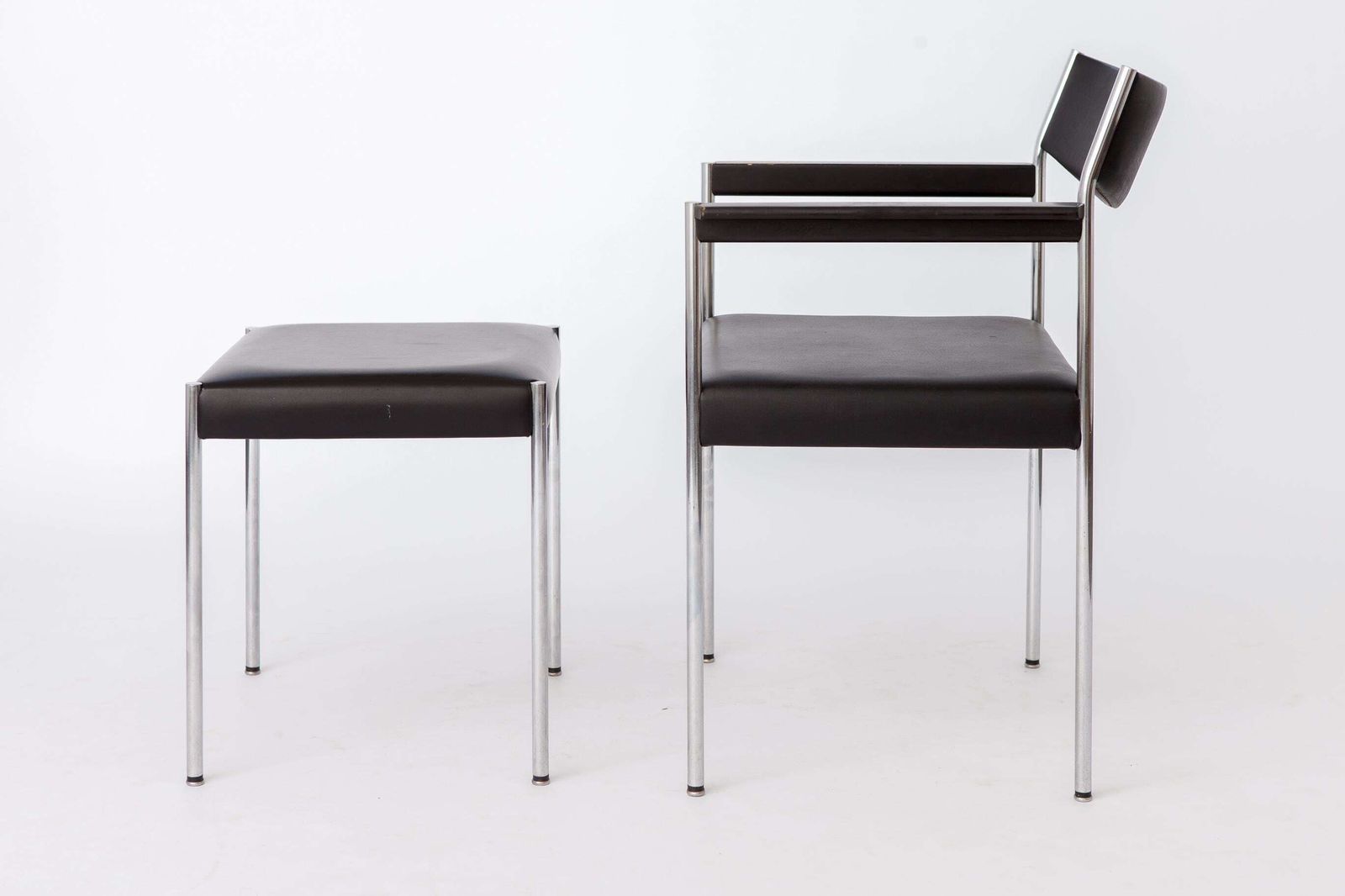 Edlef Bandixen Armchair & Stool For Kusch + Co | Bauhaus Lounge Set | Germany, 1970s photo for sale