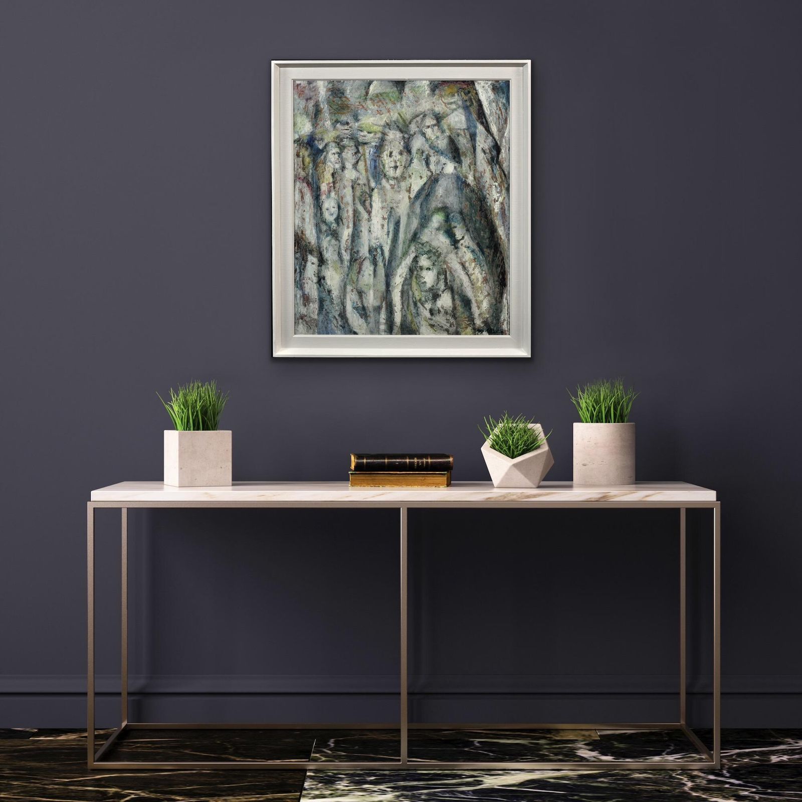 Meryl Watts 1910 To 1992. English. Framed 1960s Original Oil Painting. Eccentric & Bohemian. Modern Mid 20th Century Welsh. Painted In Porthmadog. photo vinterior
