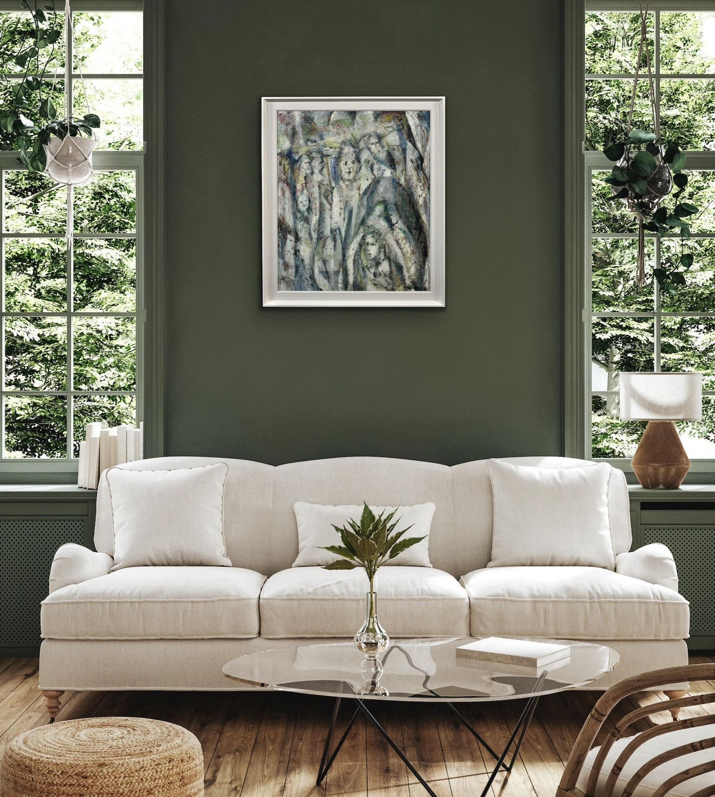 photo furniture Meryl Watts 1910 To 1992. English. Framed 1960s Original Oil Painting. Eccentric & Bohemian. Modern Mid 20th Century Welsh. Painted In Porthmadog.