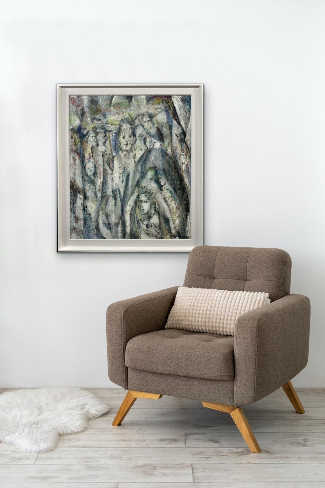 1695.0 Meryl Watts 1910 To 1992. English. Framed 1960s Original Oil Painting. Eccentric & Bohemian. Modern Mid 20th Century Welsh. Painted In Porthmadog. photo