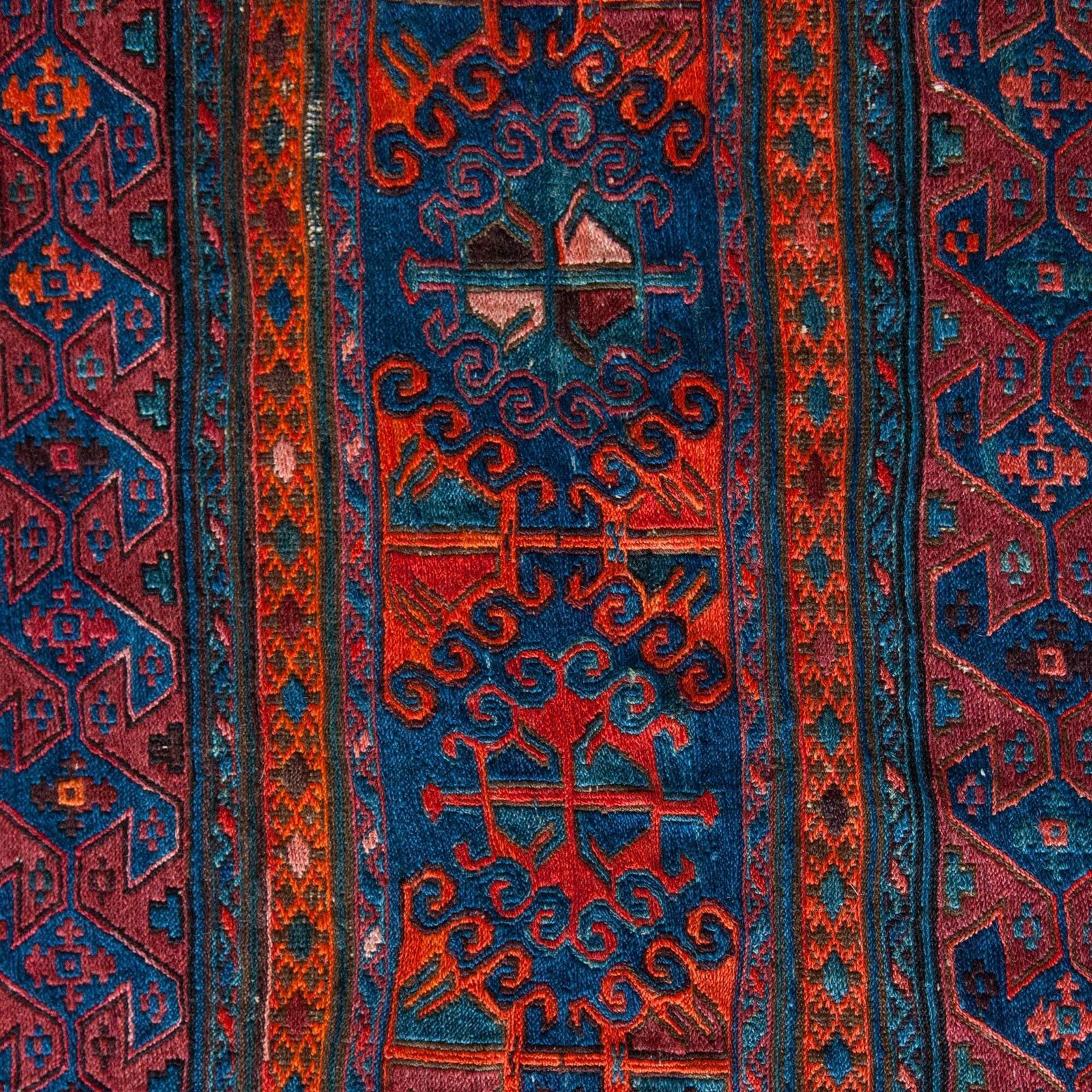Vintage Ersari Turkmen Geborduurd Flatweave Textiel, 166 × 129 cm photo Textiel
