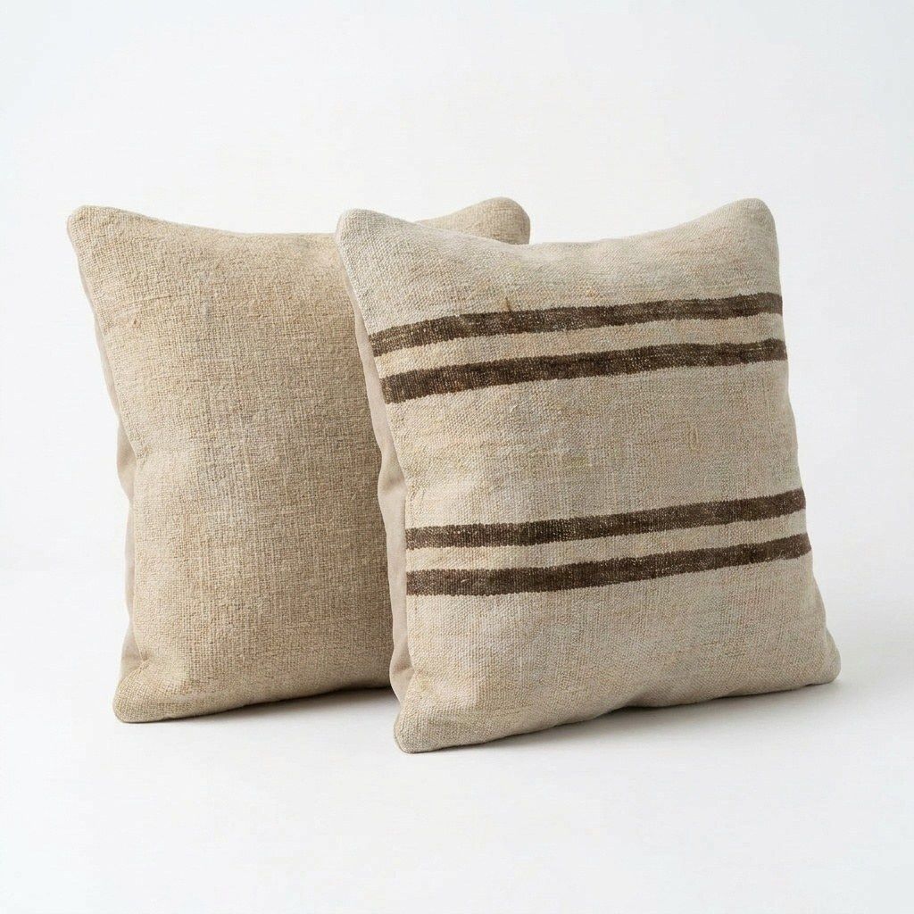 Turkish Kilim Pillow Cover 40 X 40 Cm   Set Of Two photo for sale