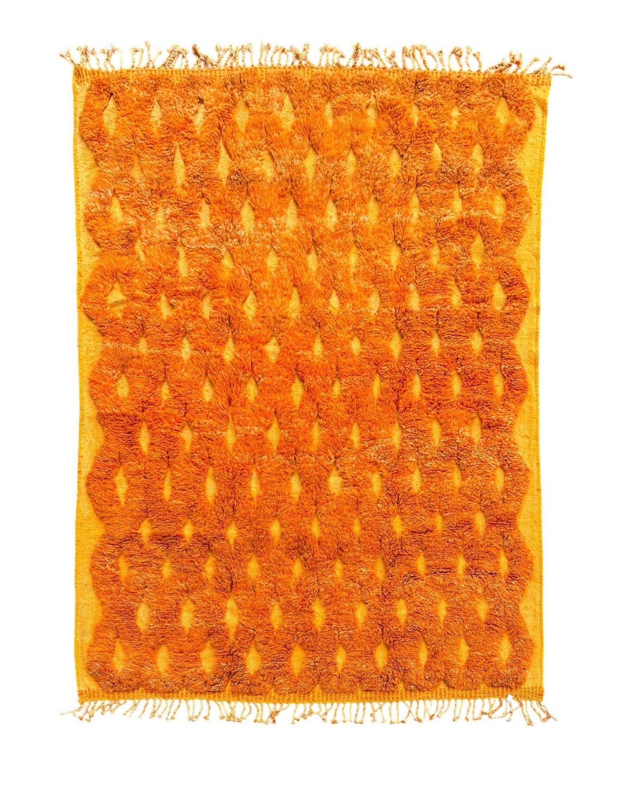Orange Moroccan Rug 200x300 Cm, Authentic Moroccan Rug, Berber Carpet, Genuine Wool Rug, Handmade Rug, Beni Ourain Style, Area Rug photo furniture