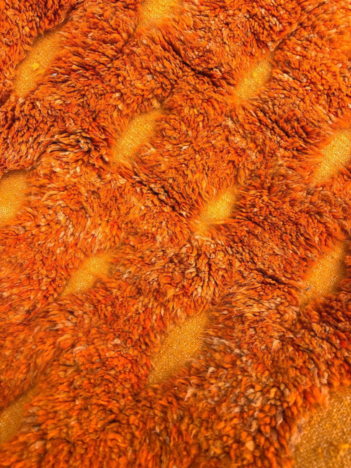 photo for sale Oranje Marokkaans vloerkleed 200x300 cm, authentiek Marokkaans vloerkleed, Berber tapijt, wollen vloerkleed, handgemaakt vloerkleed, Beni Ourain stijl, vloerkleed