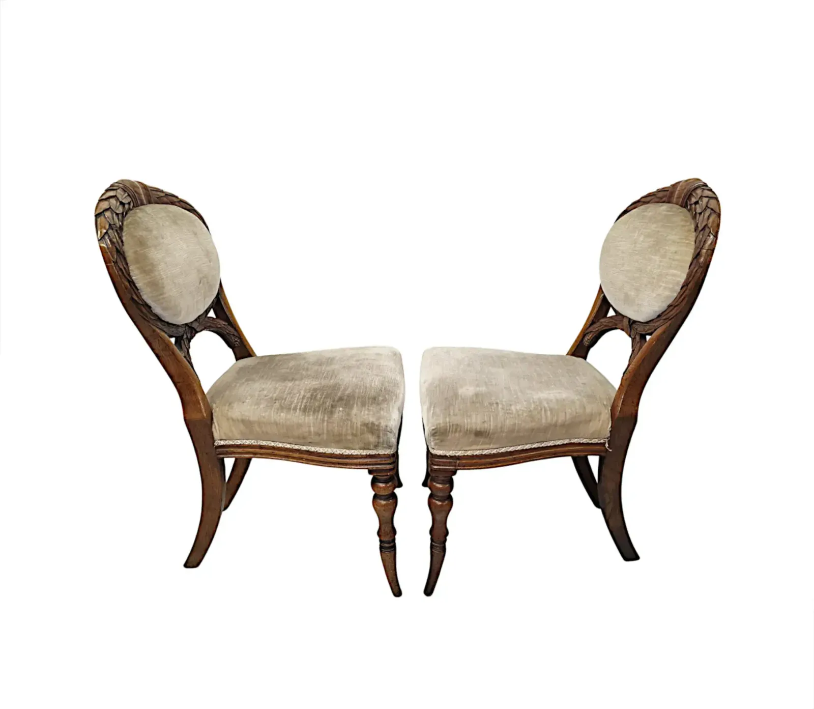 Zeer fraaie set van vier Ierse massief eiken eetkamerstoelen uit de 19e eeuw, gestempeld 'Strahan' of Dublin photo 1713.0