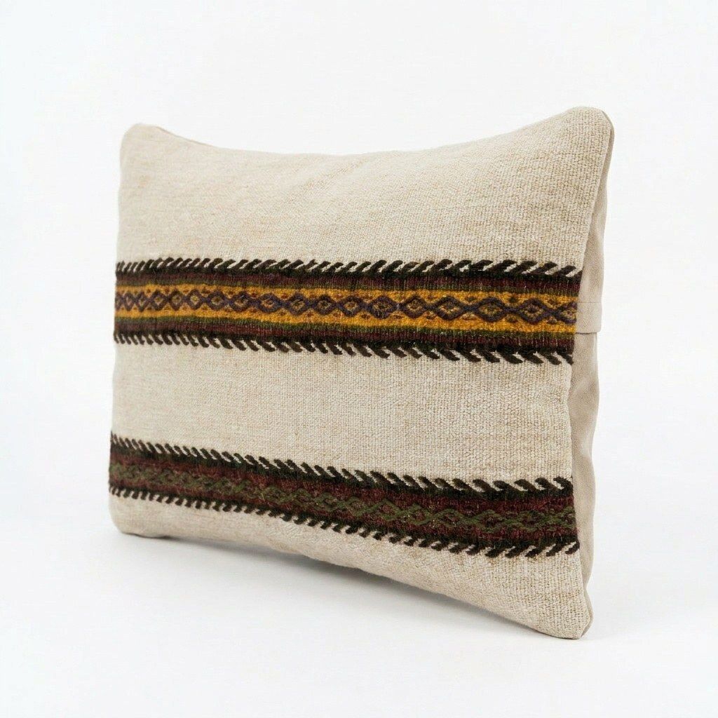 Turkish Kilim Lumbar Pillow Cover 40 X 60 Cm photo for sale