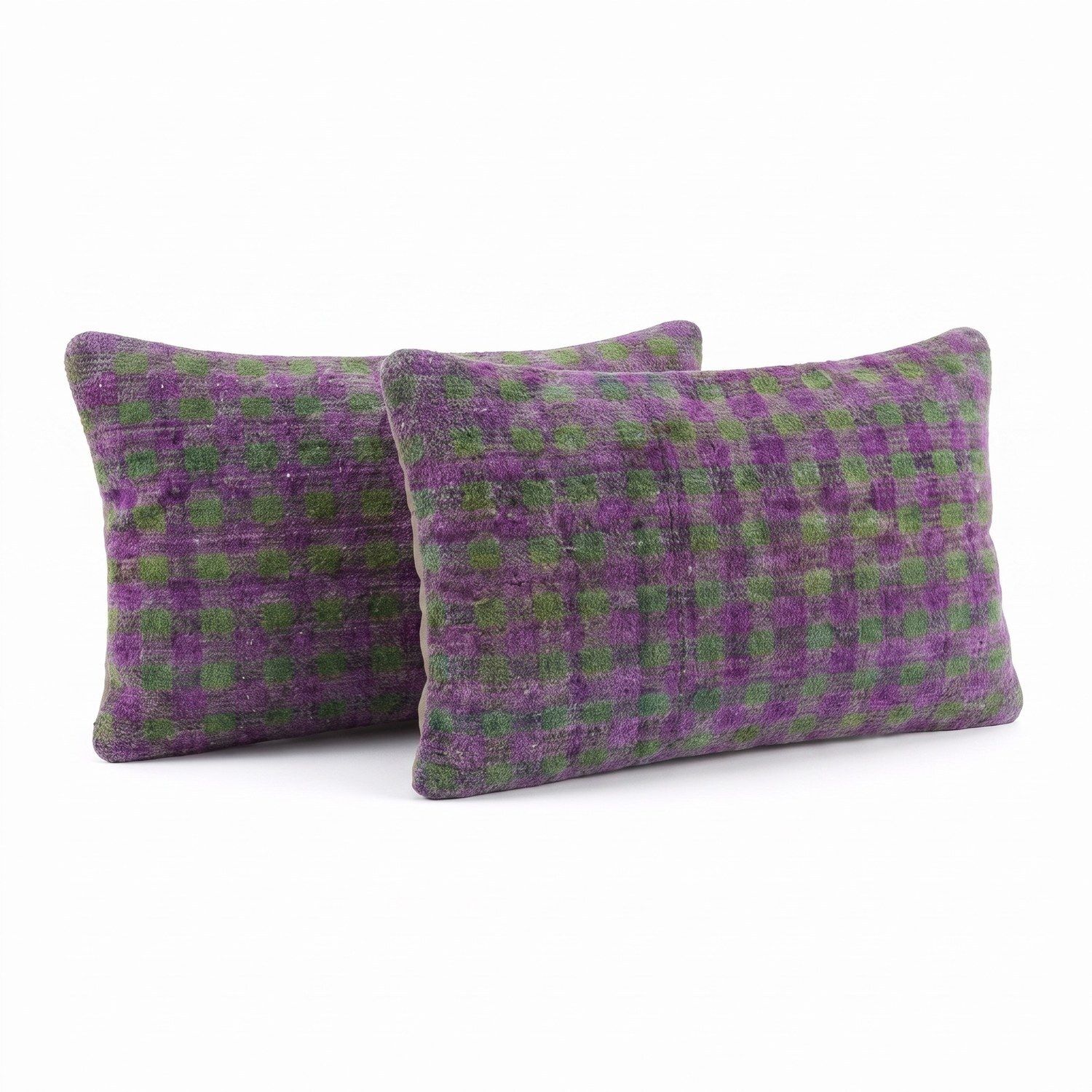 Oushak Kilim Lumbar Kussenhoes 40 x 60 cm, Set van Twee photo for sale