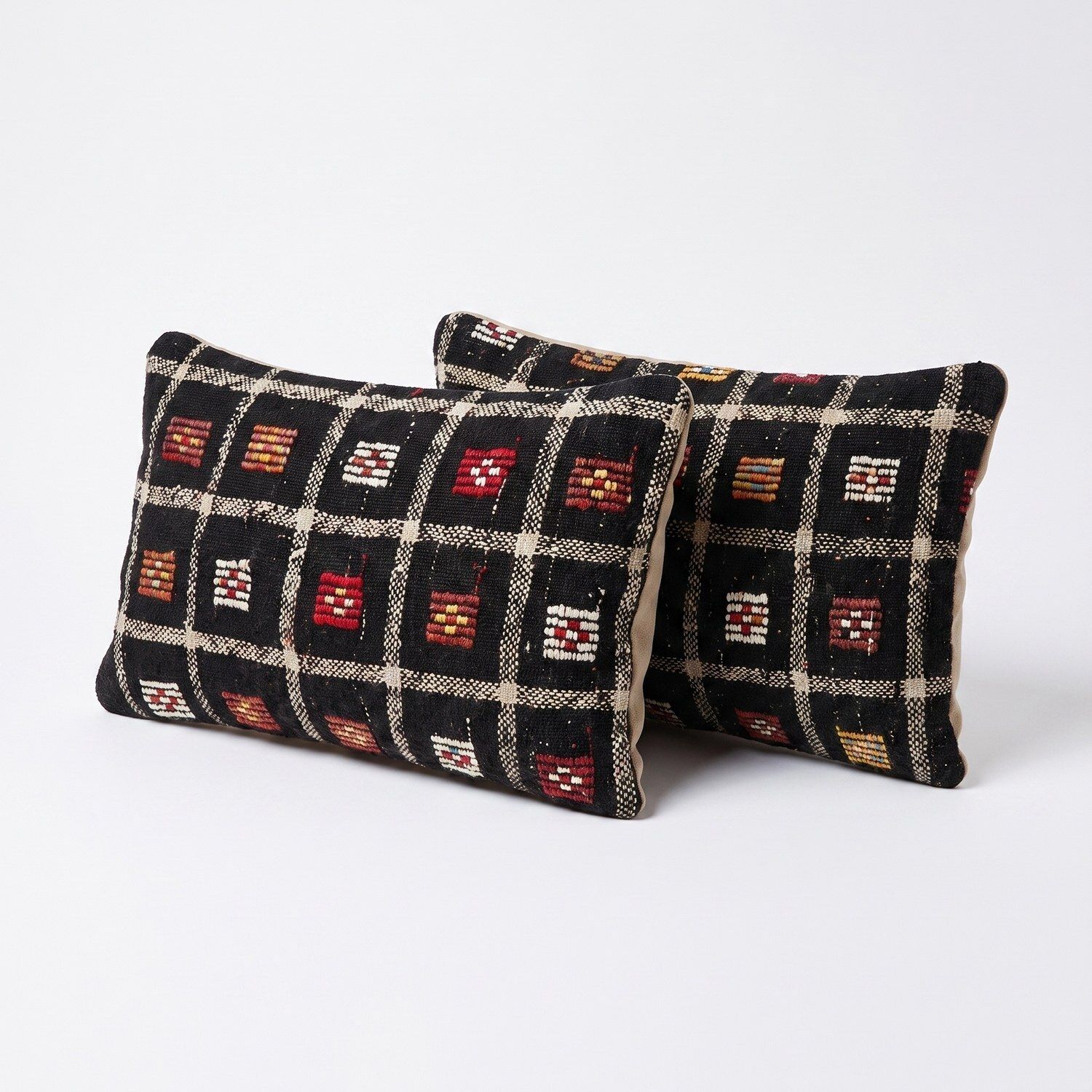 Housse de coussin lombaire kilim en laine turque 40 x 60 cm, lot de deux photo furniture