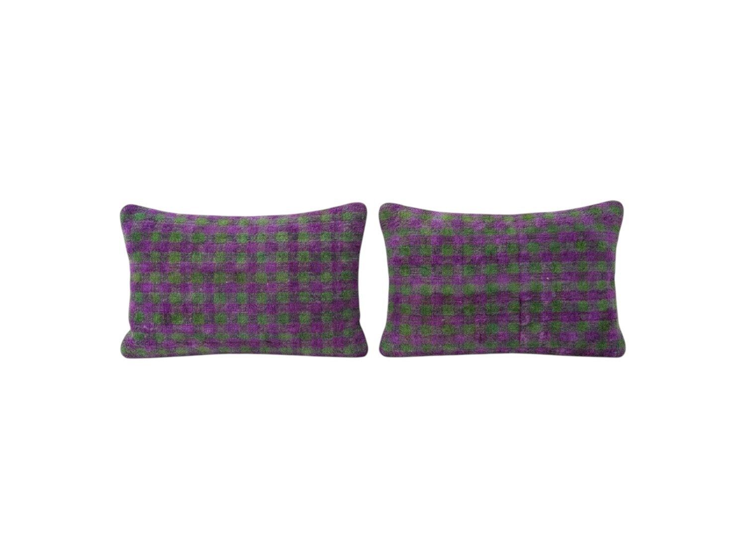 Housse de coussin lombaire kilim anatolien 40 x 60 cm, lot de deux