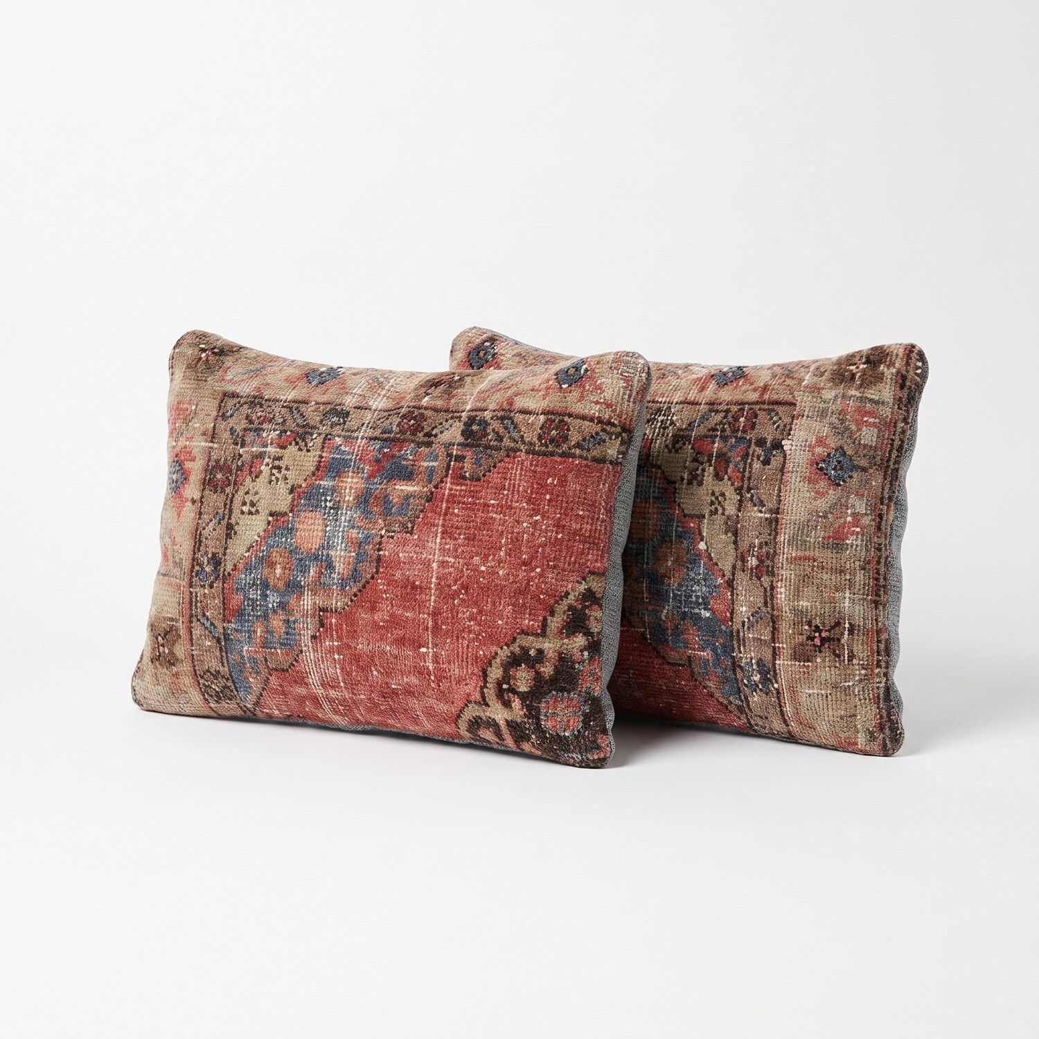 Turkse wollen vloerkleden lumbar kussenhoes 40 x 60 cm, set van twee photo furniture