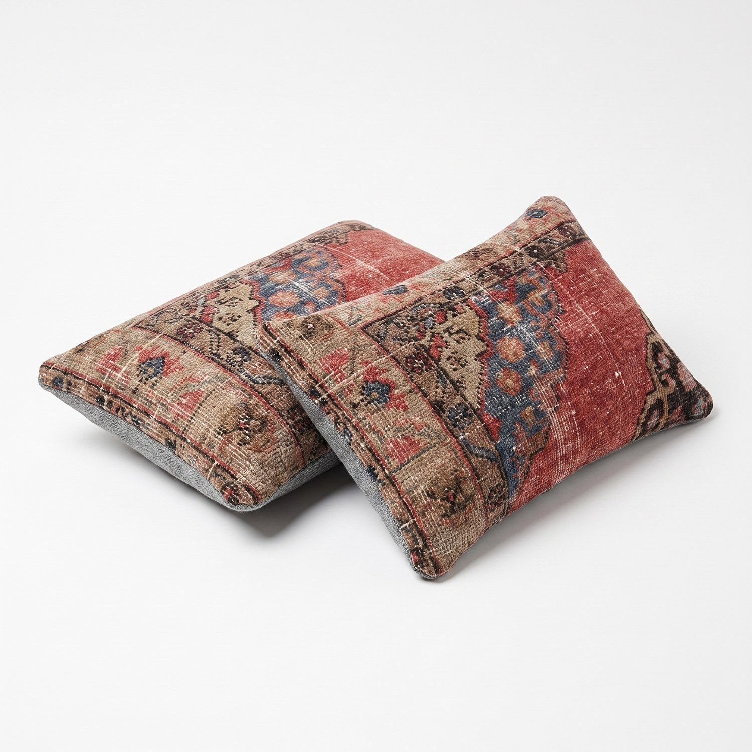 Turkse wollen vloerkleden lumbar kussenhoes 40 x 60 cm, set van twee photo for sale