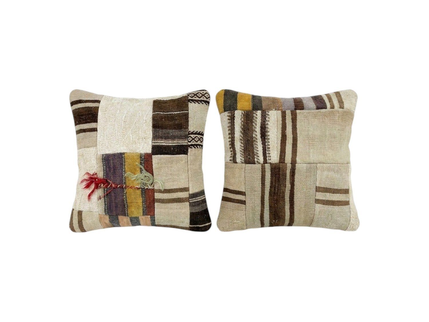 Housse de coussin kilim turc 50 x 50 cm, lot de deux