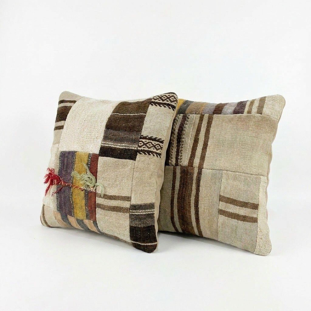 Housse de coussin kilim turc 50 x 50 cm, lot de deux photo furniture