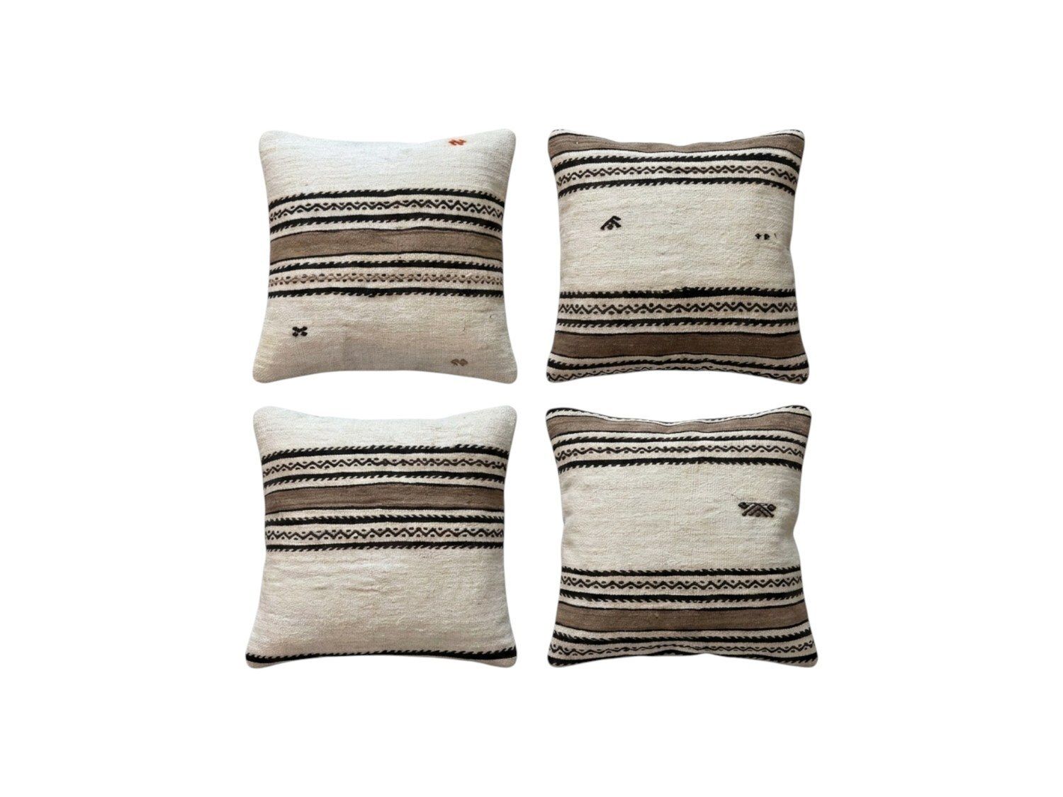 Turkische kilim kussenhoes 59 x 59 cm, set van vier