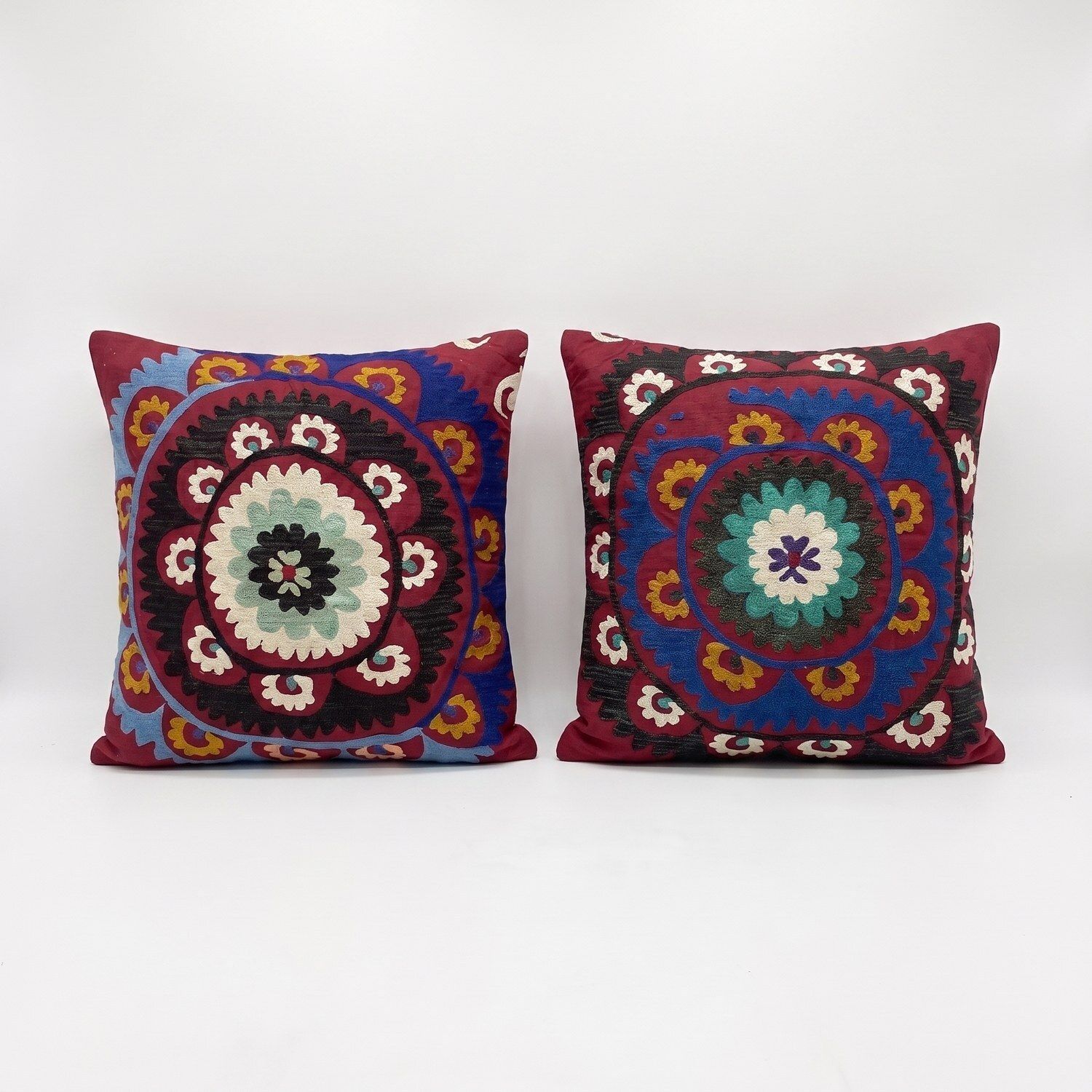 Uzbek Suzani Bedding Pillow Cover 59 X 69 Cm   Set Of Two