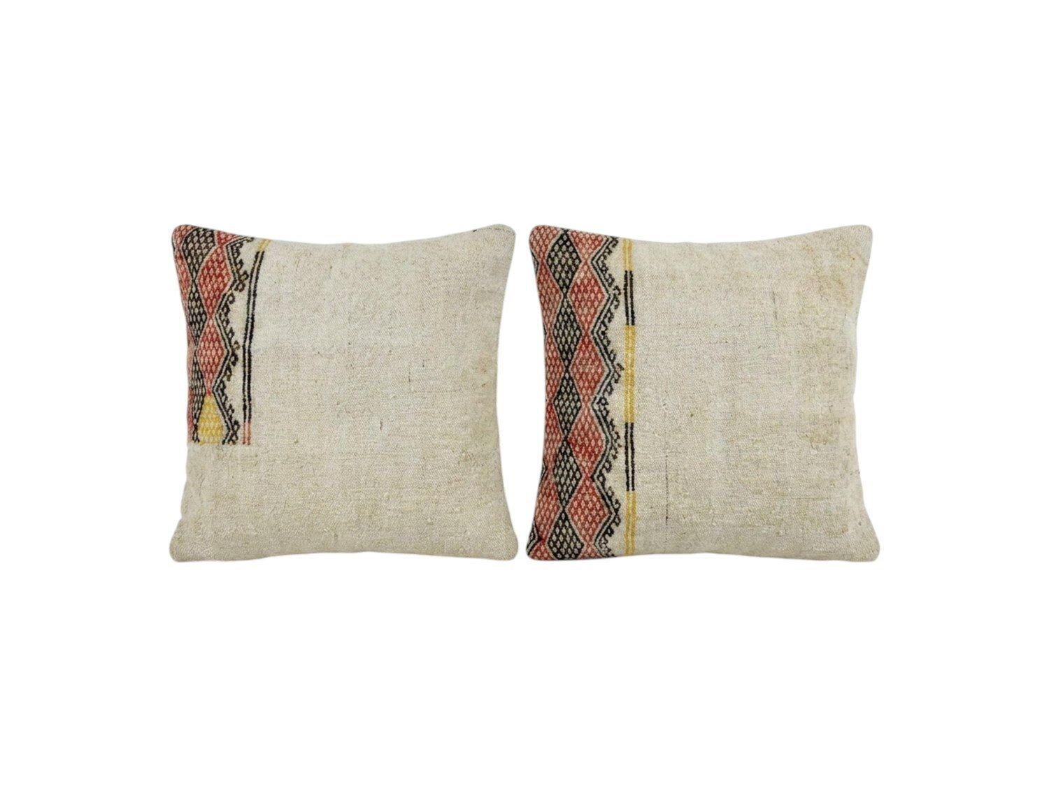 Housse de coussin kilim anatolien 60 x 60 cm, lot de deux