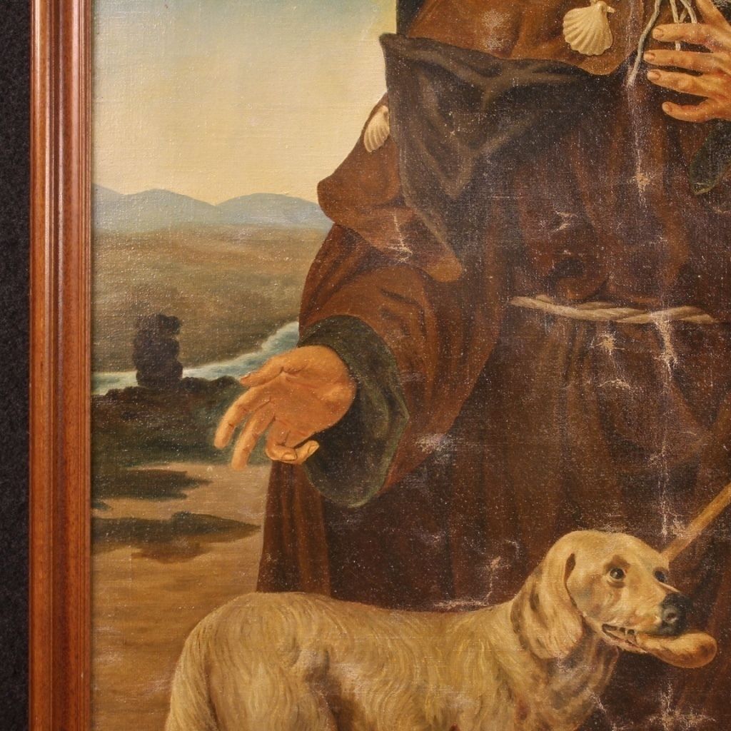 photo for sale Groot religieus schilderij, begin 20e eeuw – Sint Rochus