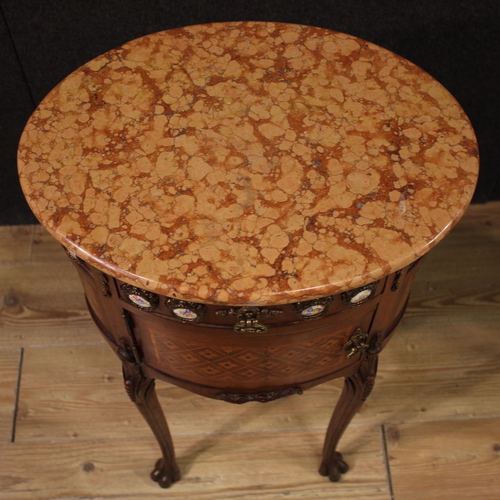 Paire de tables de chevet françaises à marqueterie, XXe siècle photo 2100.0