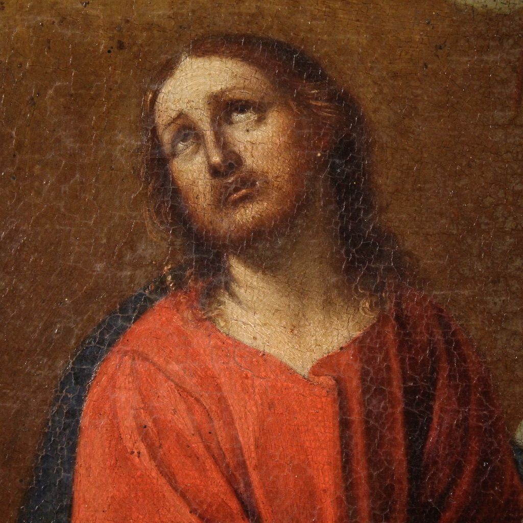 photo vintage Tableau italien d'époque, Christ avec des anges, XVIIe siècle