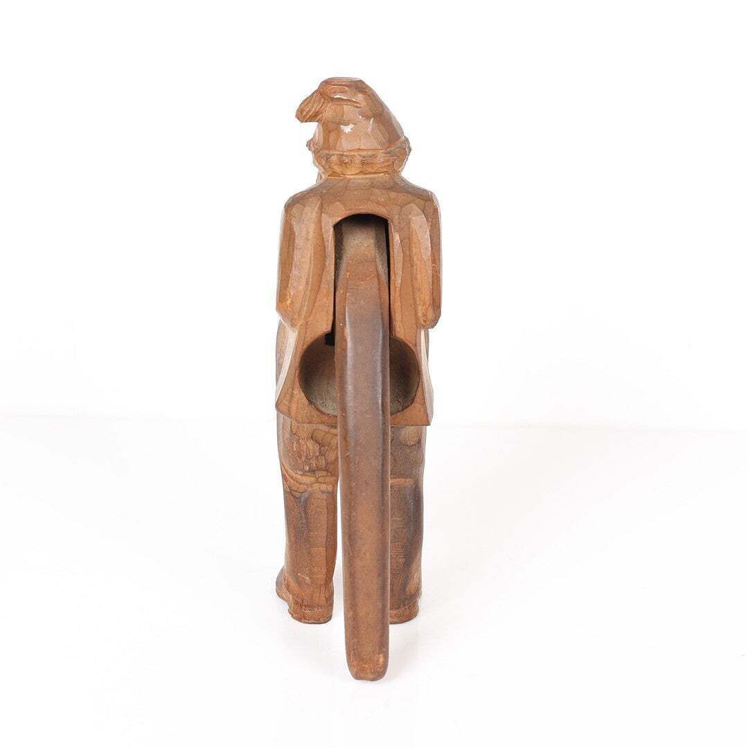 Antique Wooden Nutcracker Figure European Black Forest Hand Carved Lux Folk Art photo furniture