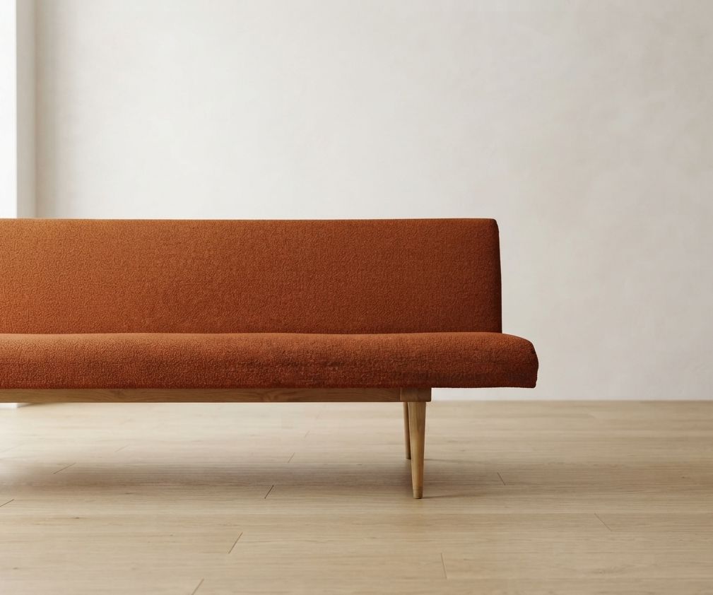 Mid Century Folding Daybed By Miroslav Navrátil, Orange Upholstery, 1960s, Czechoslovakia, 186 × 60 × 72 Cm photo for sale