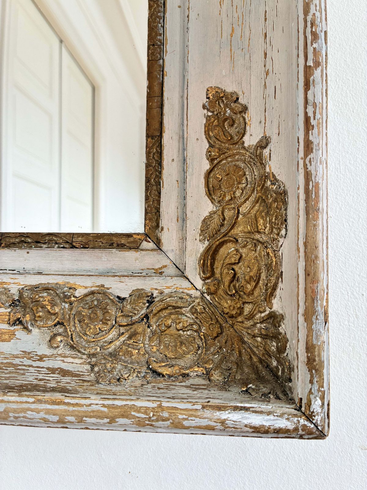 Antieke Napoleon III Verguld Houten Franse Wandspiegel, 19e Eeuw photo furniture