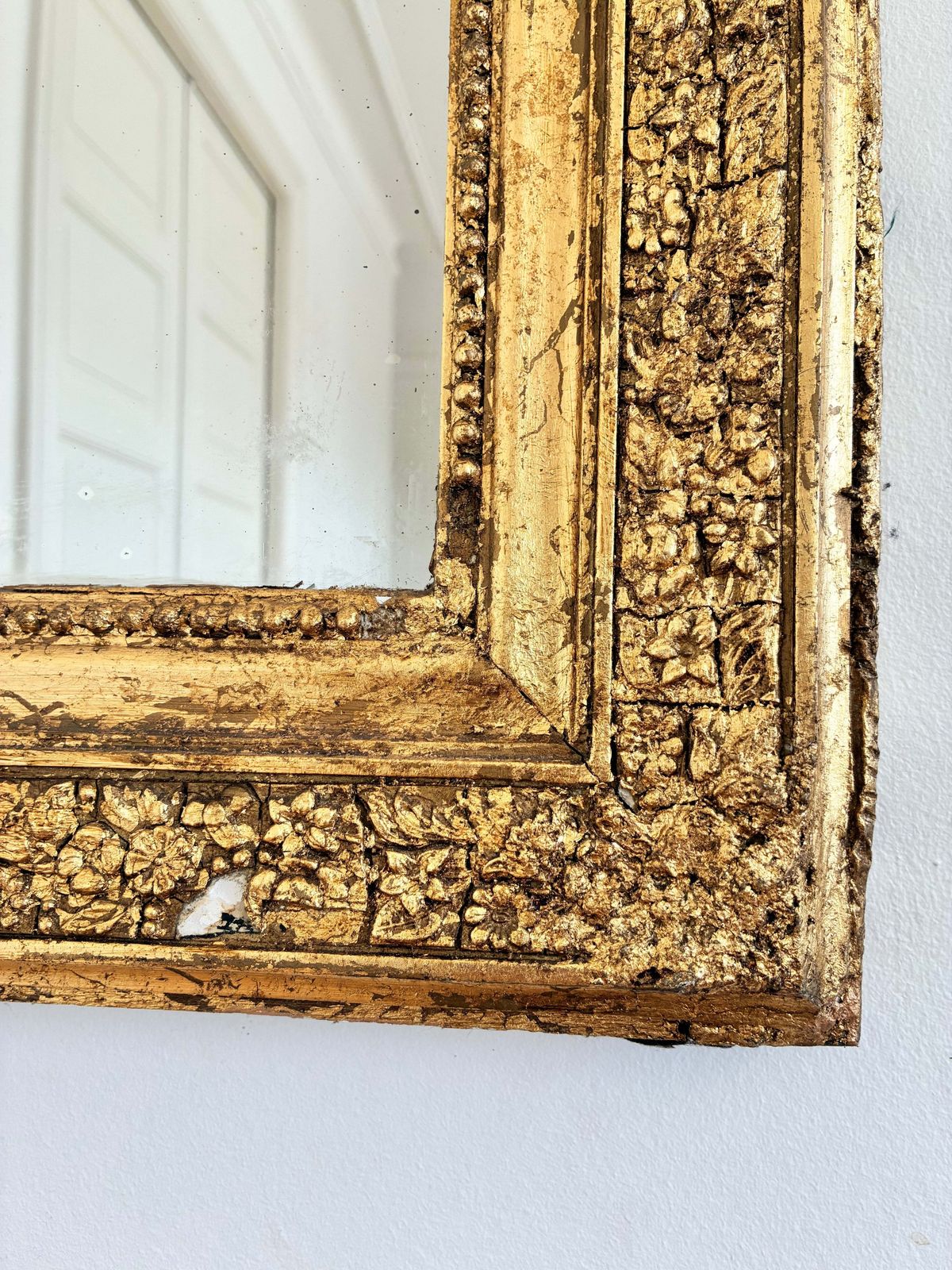 photo furniture Grote antieke Franse Louis-Philippe spiegel in verguld hout - eind 19e eeuw