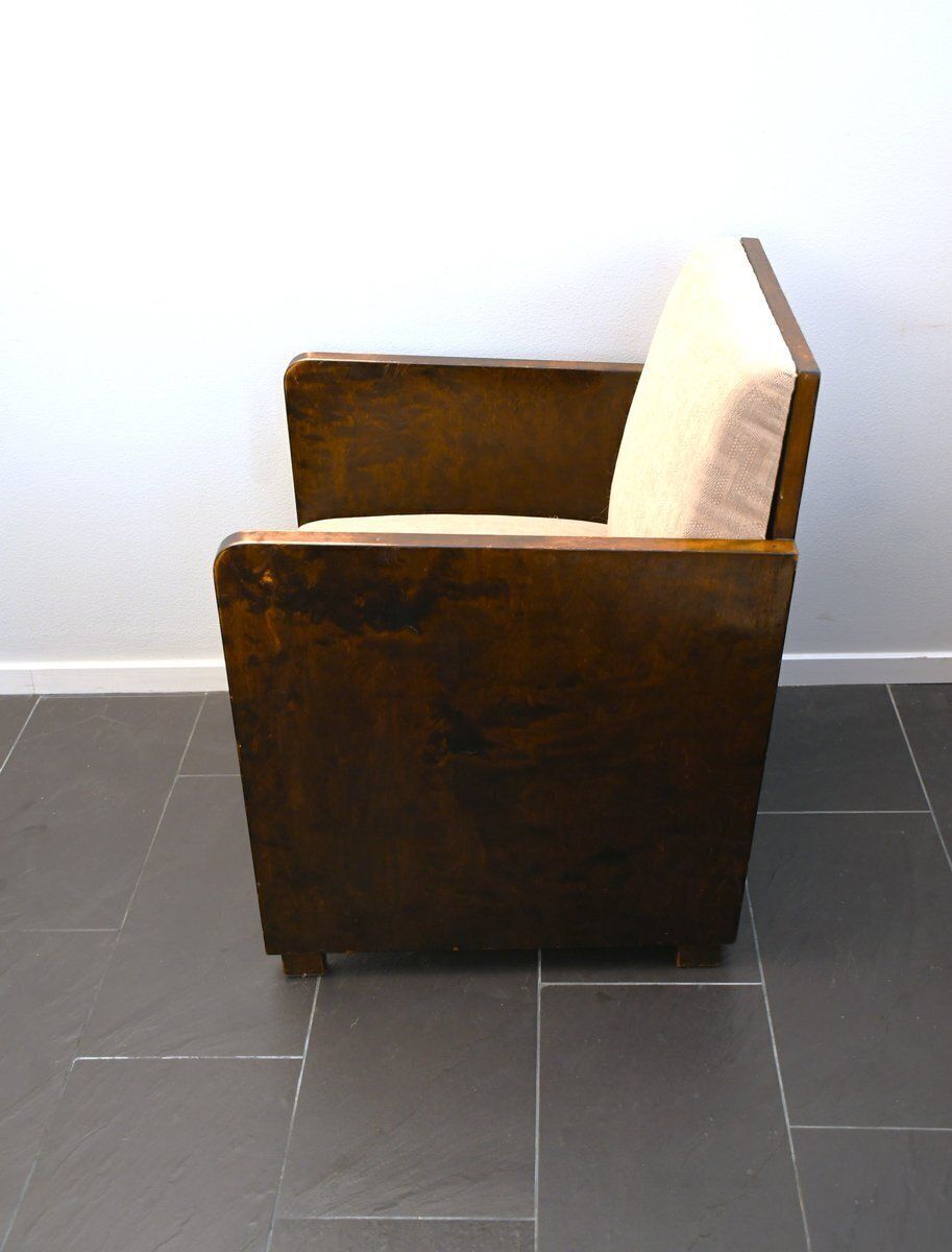 Swedish Grace fauteuils in gevlamd berkenhout, toegeschreven aan Axel Larsson voor Bodafors, eind jaren 1920, set van 2 photo buy