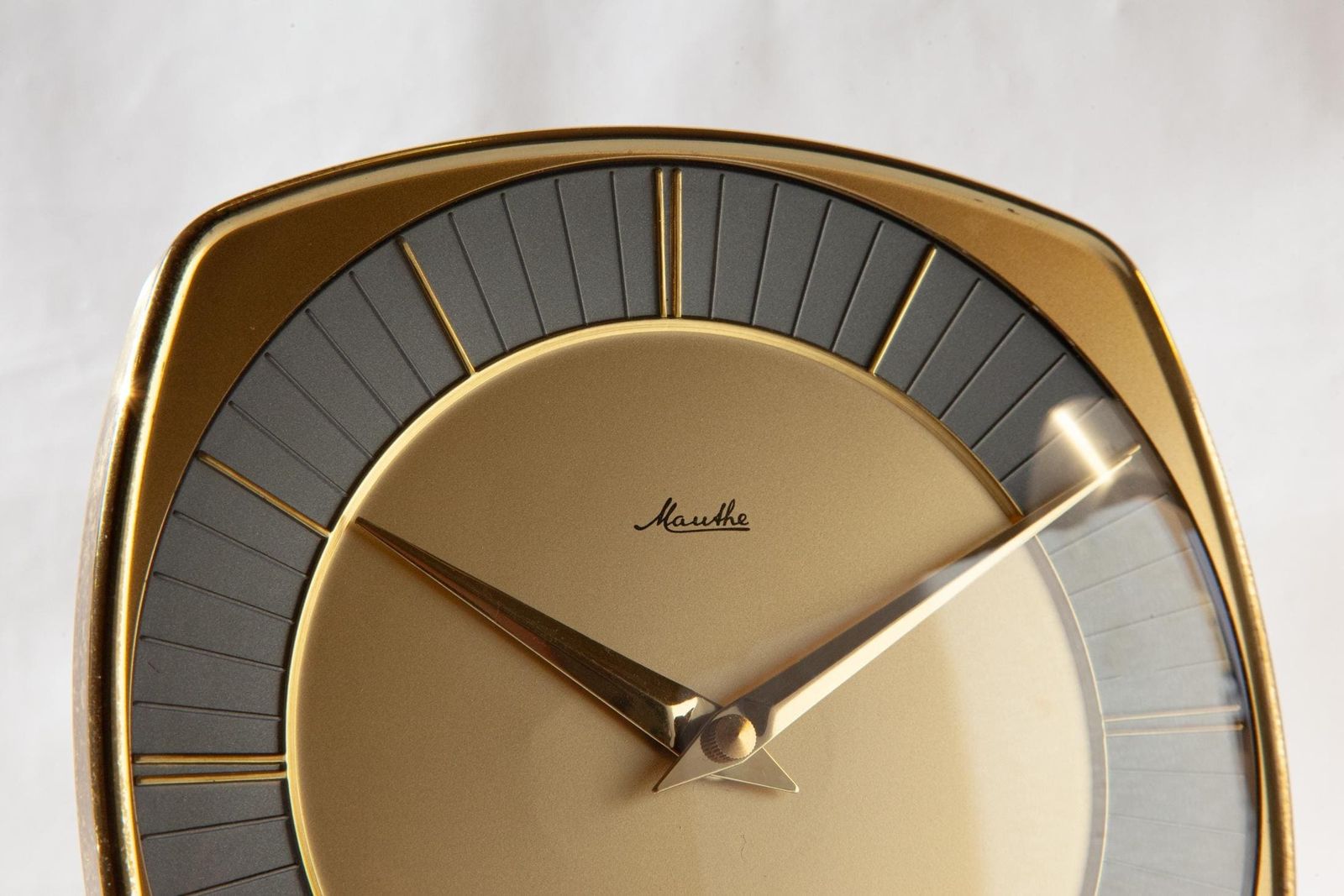 Boxed! 1950s Mauthe Germany Desk Clock Mid Century Modernism Art Deco Junghans Table. photo vinterior