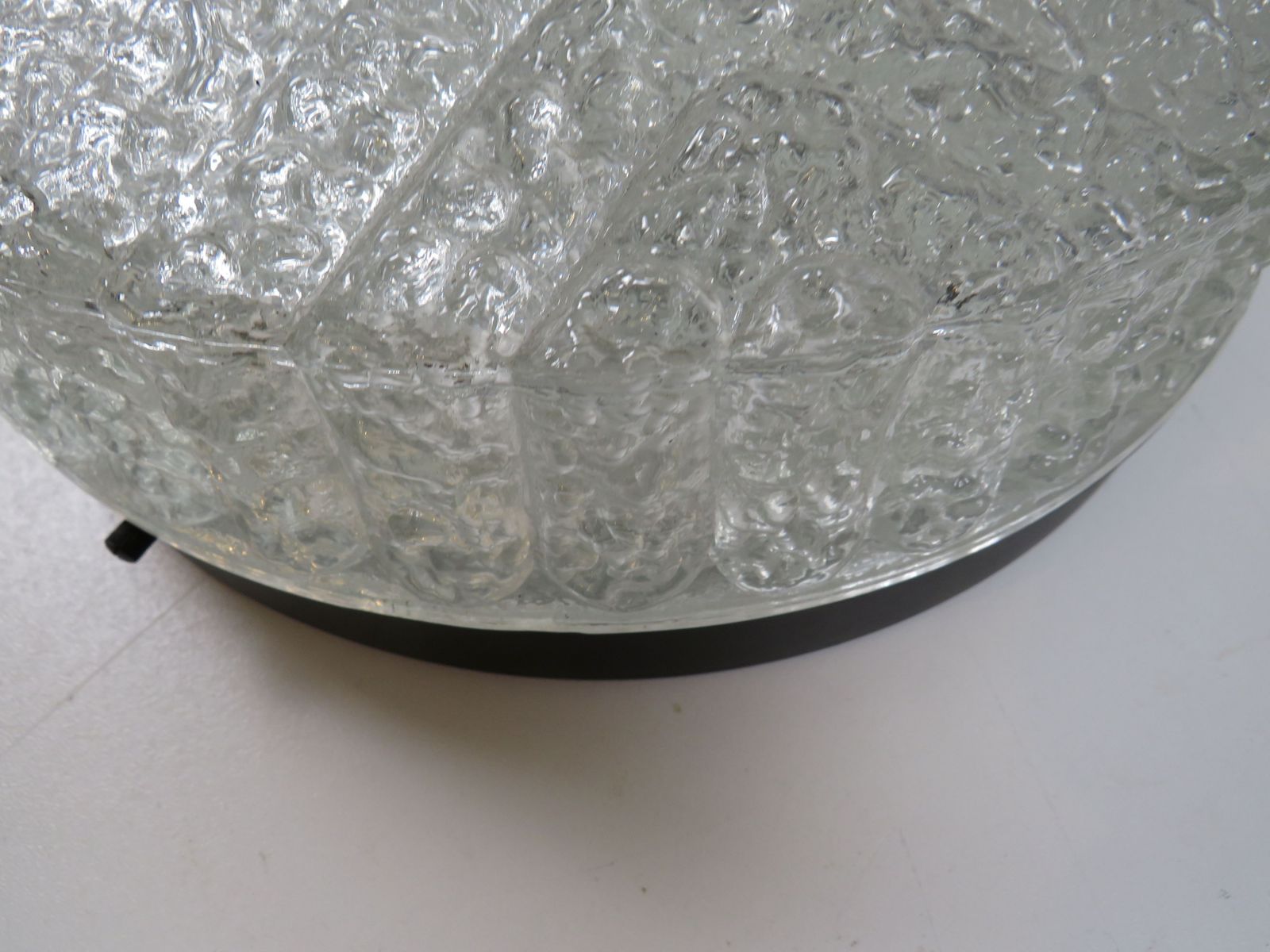 Mid Century Rzb Pressed Glass Ceiling Light, Germany, 1970s photo Verlichting