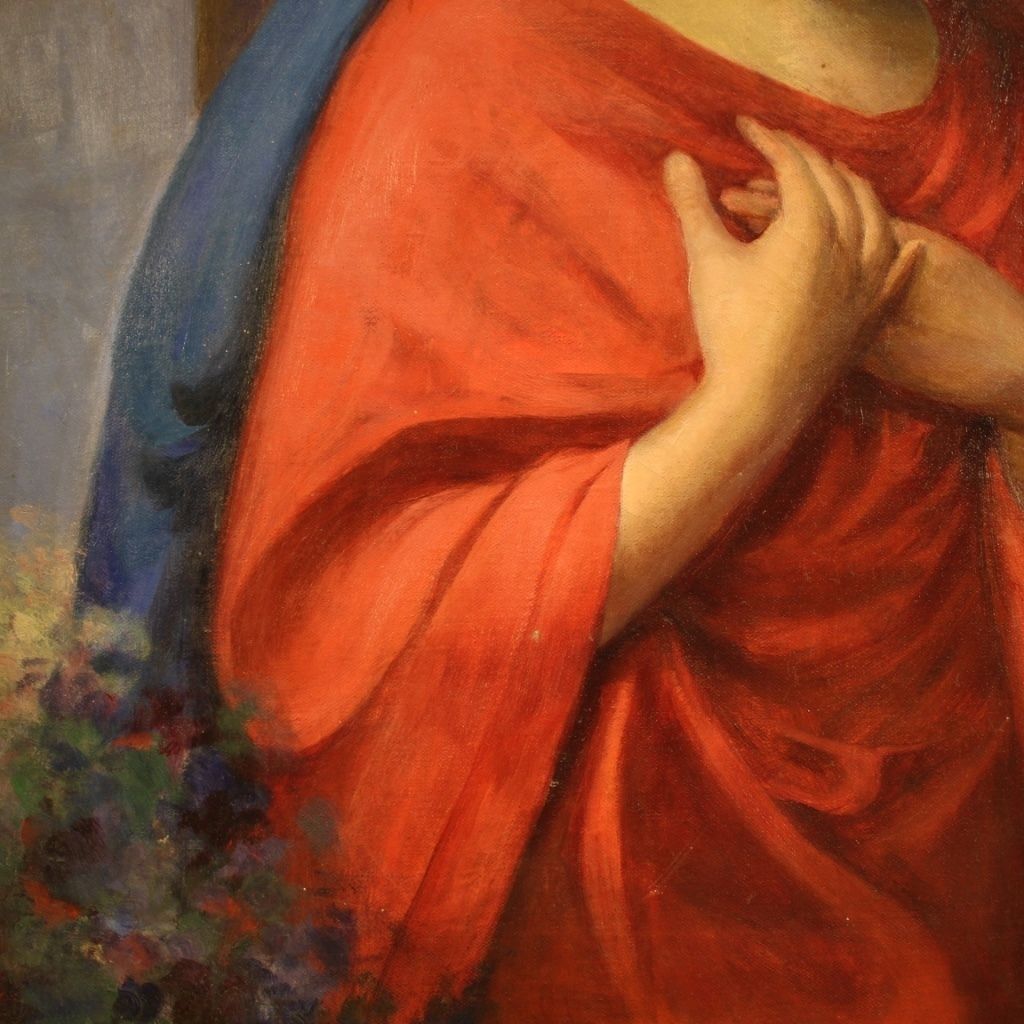 Kunst Italiaans schilderij Madonna, gedateerd 1929 photo