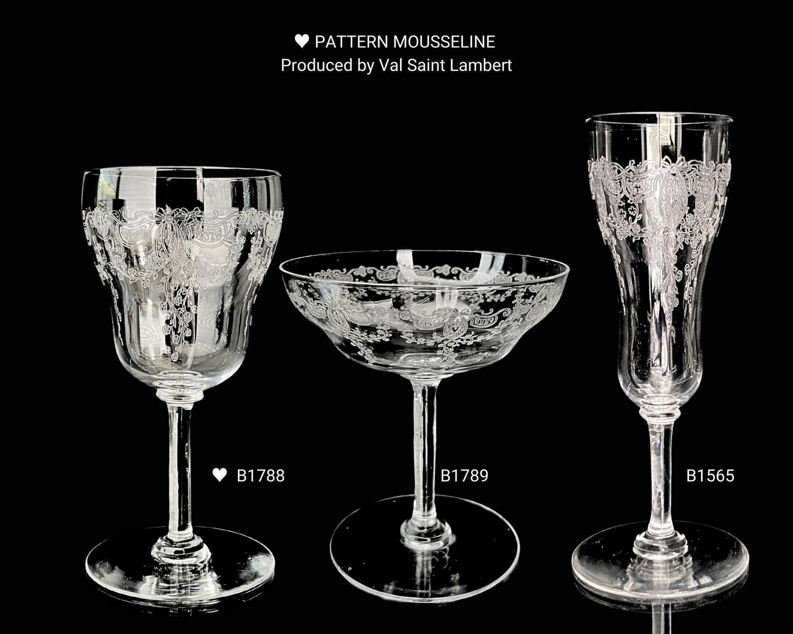 Val Saint Lambert Champagne Glasses | 2pcs | Edged Coupes | Art Nouveau photo vinterior