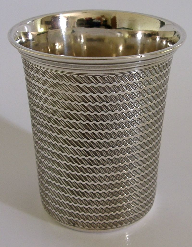 Early German / Austrian 812 Solid Silver Beaker Cup C1840 Barware Antique 58g photo for sale