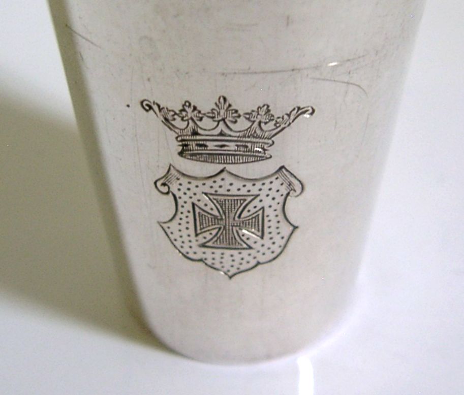 Duits 800 Massief Zilver Gegraveerd Whisky Shot Bekertje Ca. 1920 Barware photo furniture