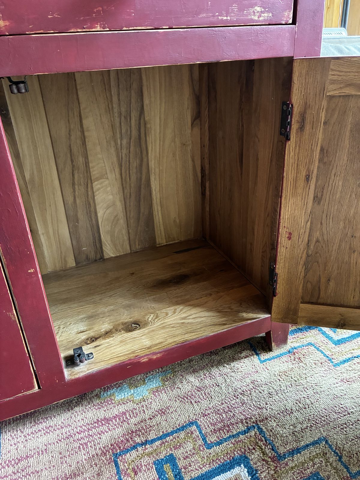 photo vinterior Red Painted Oak Cupboard, 2010s