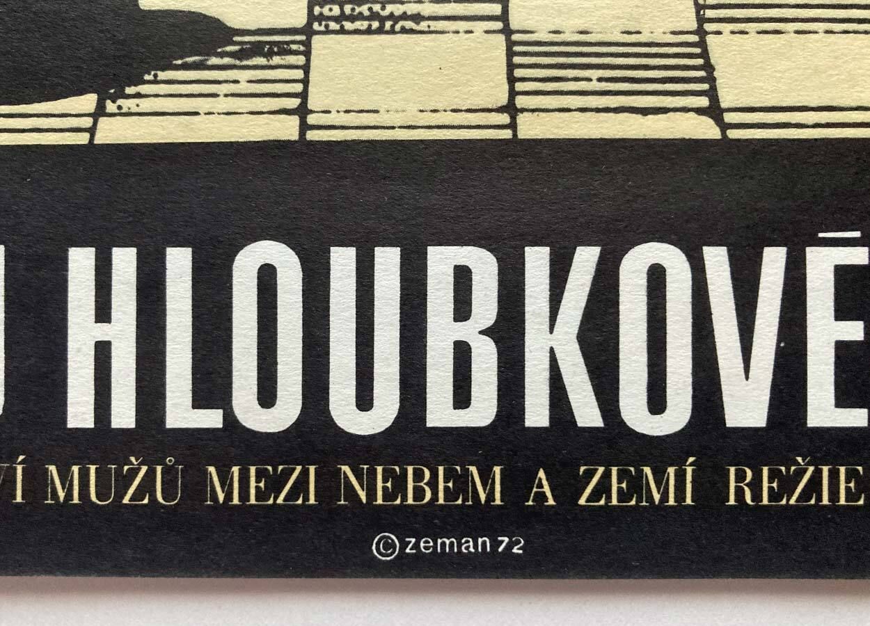 Originele filmaffiche, Chronicle Of The Dive Bomber, Václav Zeman, 1972, Tsjechische vintage druk photo vintage