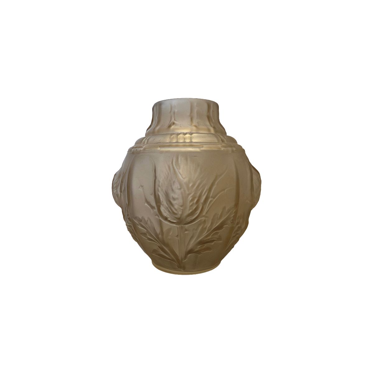 French Art Deco Glass Vase From The 1930s