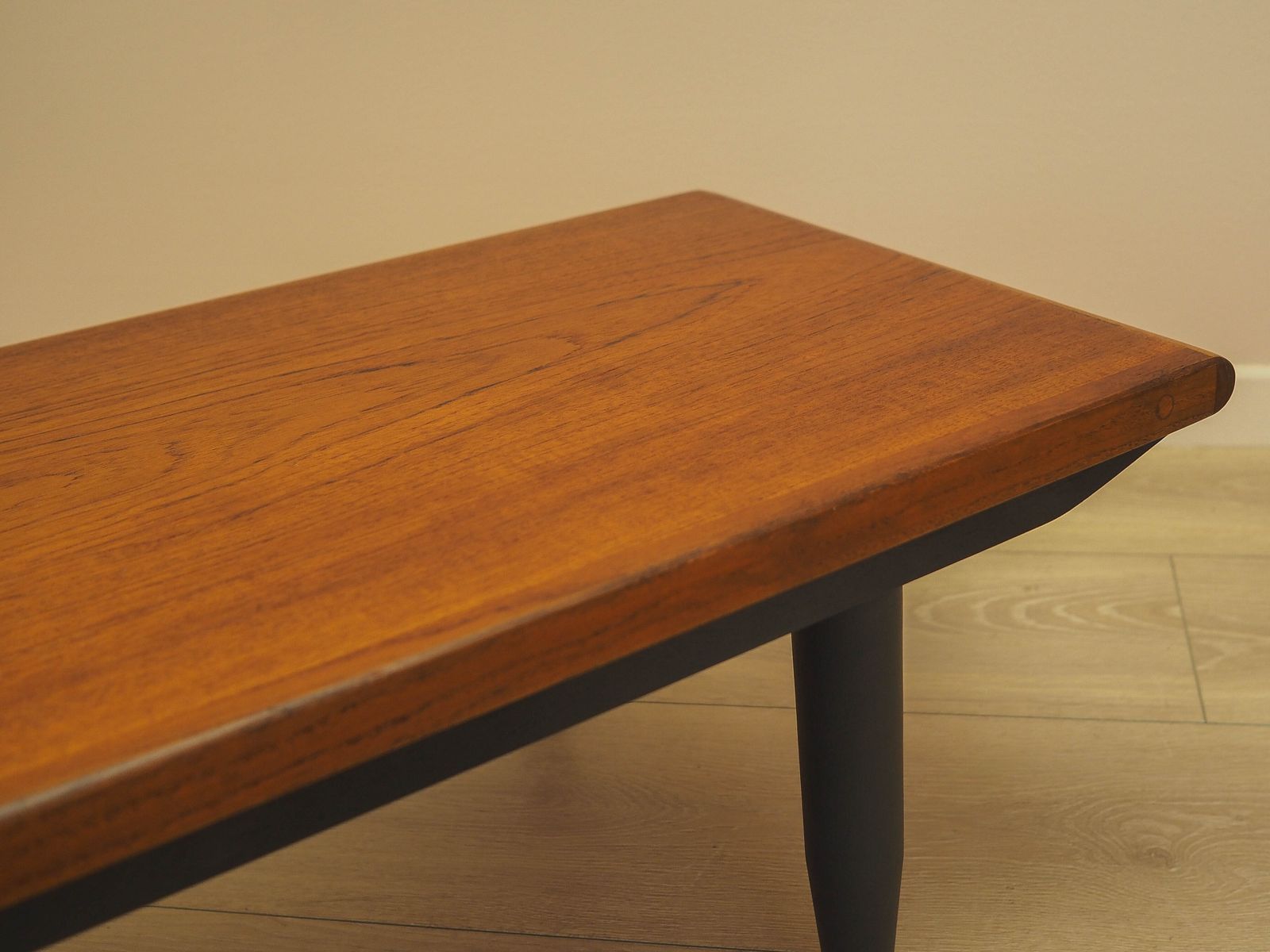 809.0 Teak Sideboard On Dark Tapered Legs, Low Danish Console Table, 1970s photo
